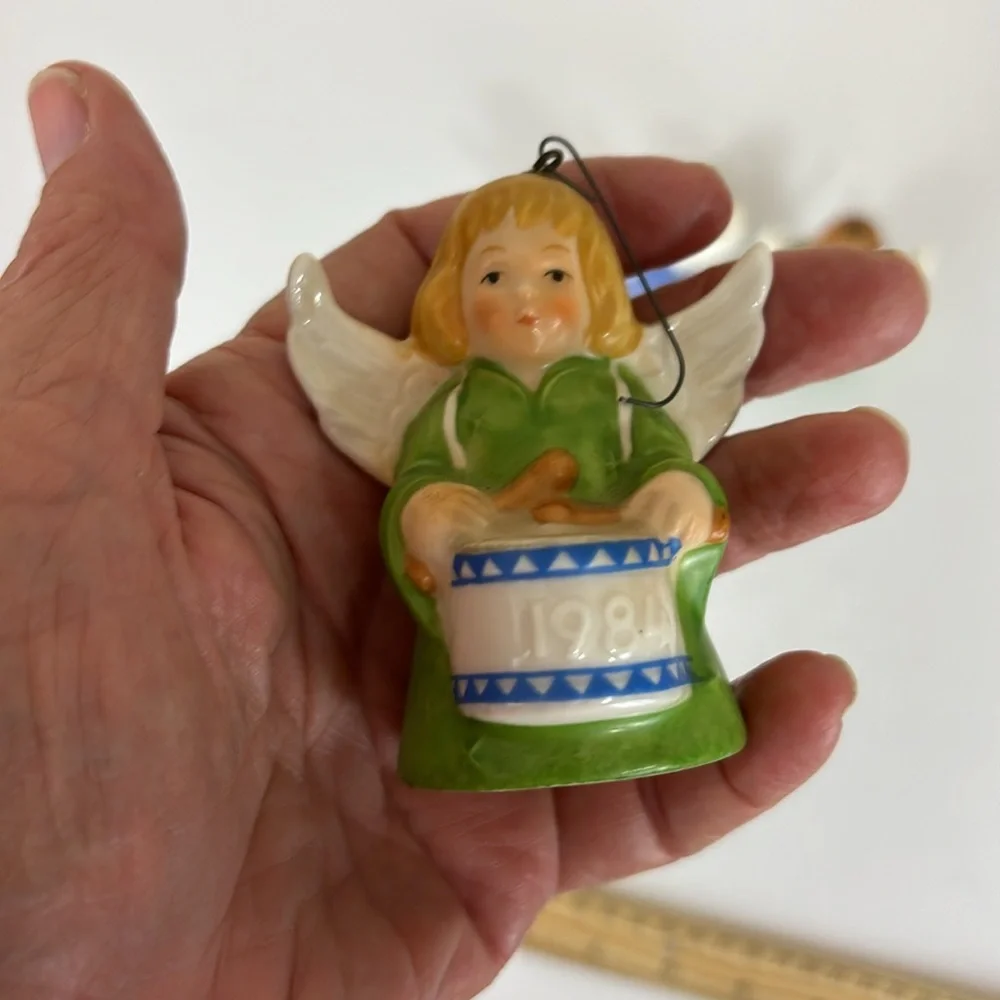 Lot of 3 Goebel Annual Angel Bell Christmas Ornaments 1984-1986 TMK-6